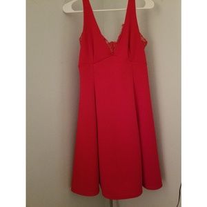 Red lace dress